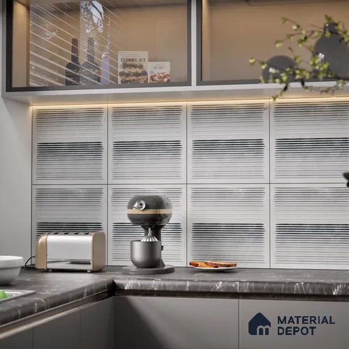 Highlighter Wall Tile TL 07240 B Carvino 8002 GLM (Silver) 1 ft x 1 ft Ceramic Matte Finish - 9 mm | Suitable For Kitchen & Bathroom | 2 mm Spacer is Mandatory